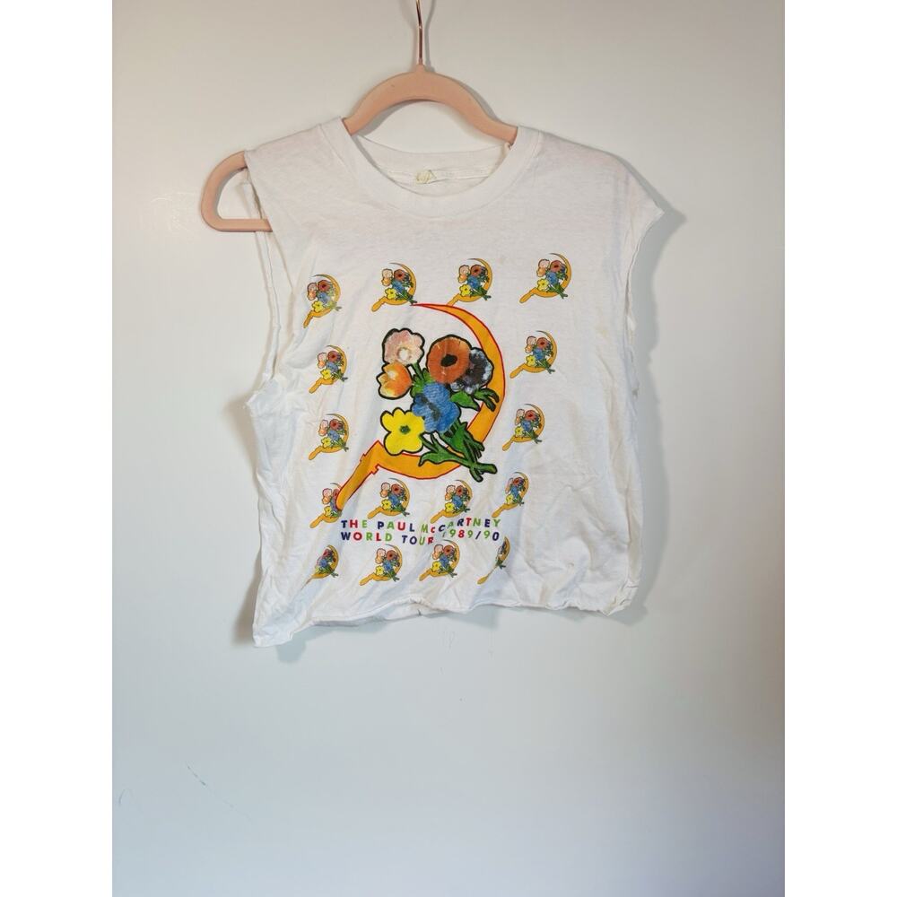 Rare vintage‎ Paul McCartney WORLD TOUR 1989 1990 L Brockum Destroyed Tshirt